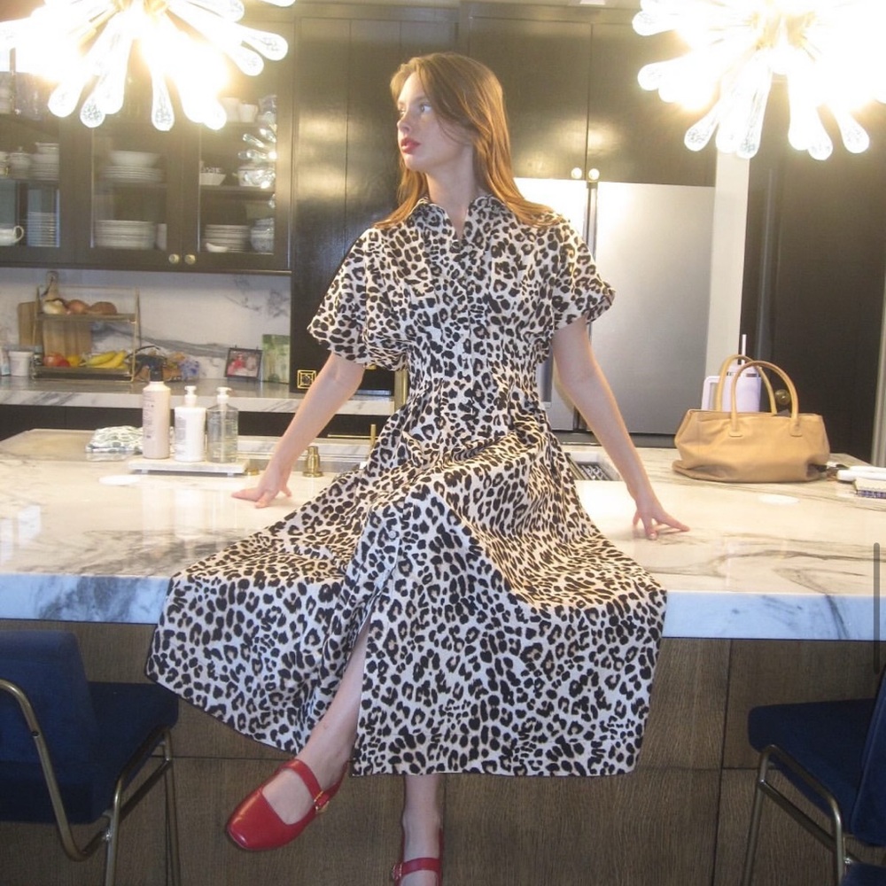 Leopard Print Midi Dress Anthropologie